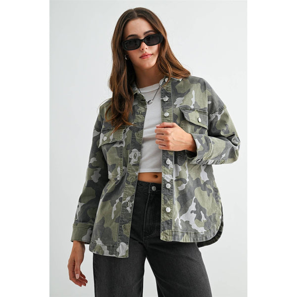 CAMOUFLAGE SHACKET: FUSCOUS GRAY