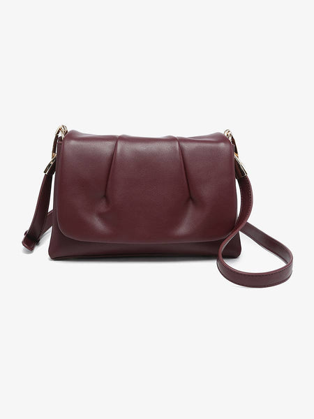 JN2774 Dayton Pleated Flapover Crossbody Bag: Black - Lulu Bella Boutique