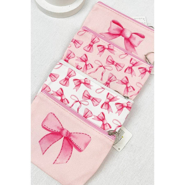 Bow Design Printed Coin Purse: PINK COMBO / ONE(12)