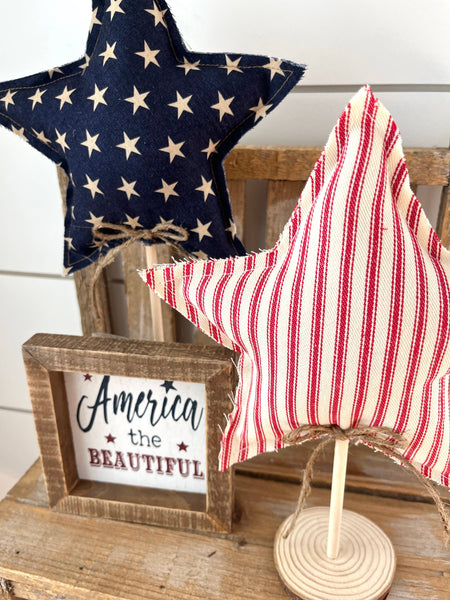 2pc. Rustic 4th of July Star Set - Vintage Star - Lulu Bella Boutique