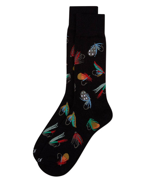 Fly Fishing Men`s Bamboo Crew: Black / 10-13