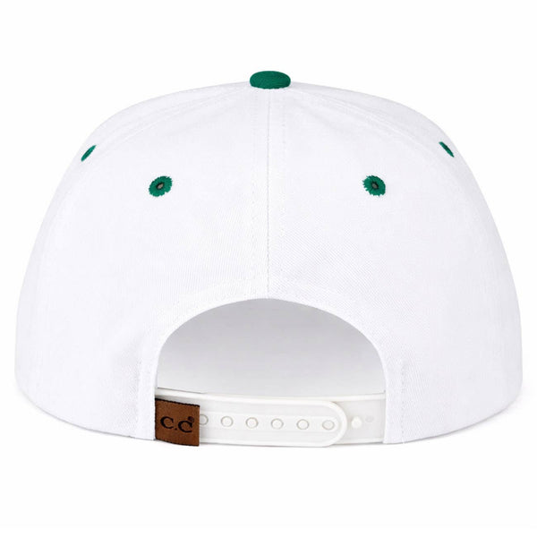C.C HE'S GOLFING Letter Embroidered on Two Tone Trucker Hat: Light Pink - Lulu Bella Boutique