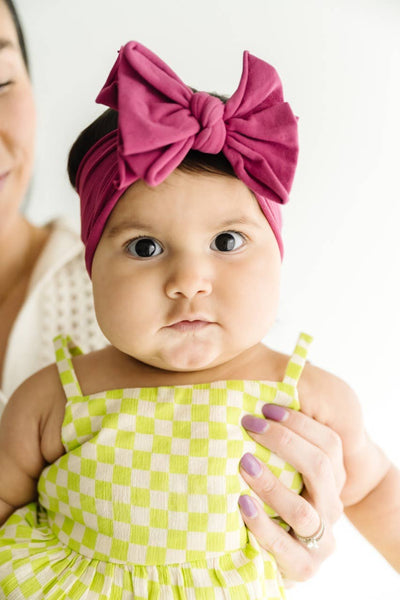 Baby Bling® FAB-BOW-LOUS® soft nylon bow headband: Rose quartz - Lulu Bella Boutique