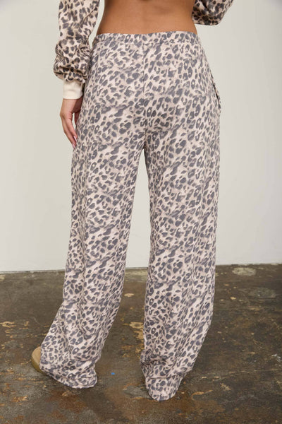 LEOPARD BOXY V-INSERT LONG SLEEVE KNIT SET: CREAM MULTI