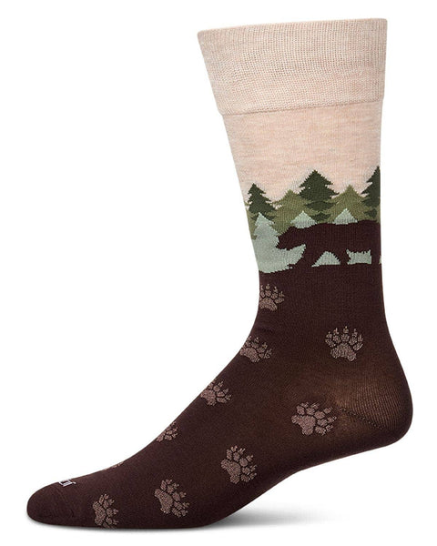 Mountain Bear Men`s Bamboo Crew: Brown / 10-13