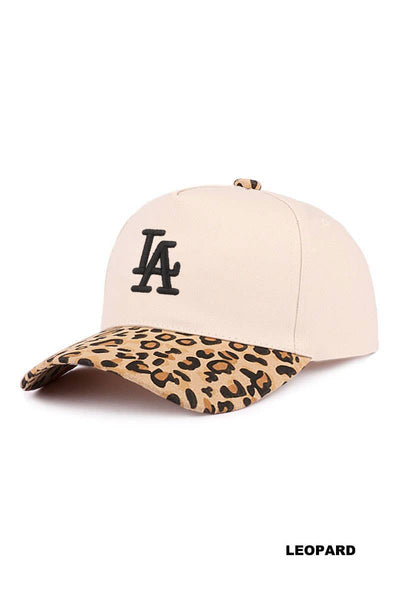 La City Logo Two Tone Canvas Cotton Cap: DK FOREST / 1 (ONE SIZE) - Lulu Bella Boutique