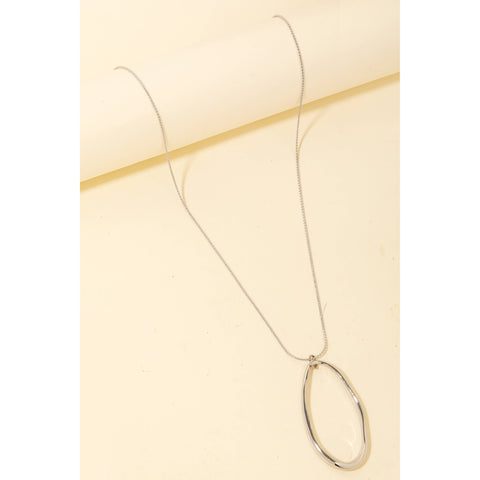 Oval Cutout Pendant Necklace: S - Lulu Bella Boutique