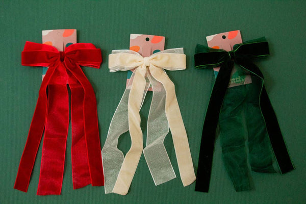 Chiffon + Velvet Bow: Red