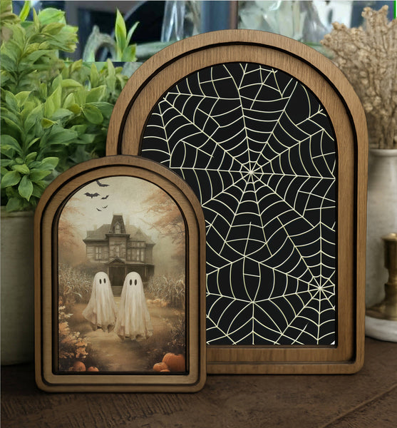 Layered Set Mansion Ghosts Canvas Art