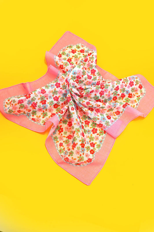 DITSY PRINT SILKY FEELING BANDANA SCARF: DITSY