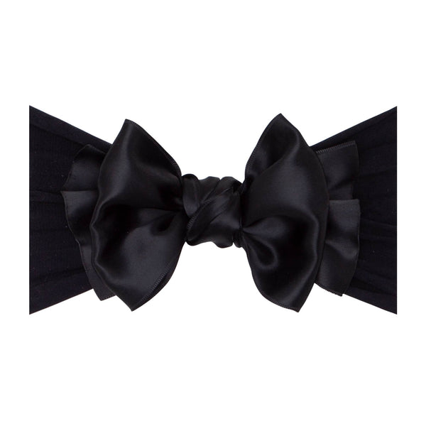 Baby Bling® Satin FAB® soft nylon headband with satin bow: French blue - Lulu Bella Boutique