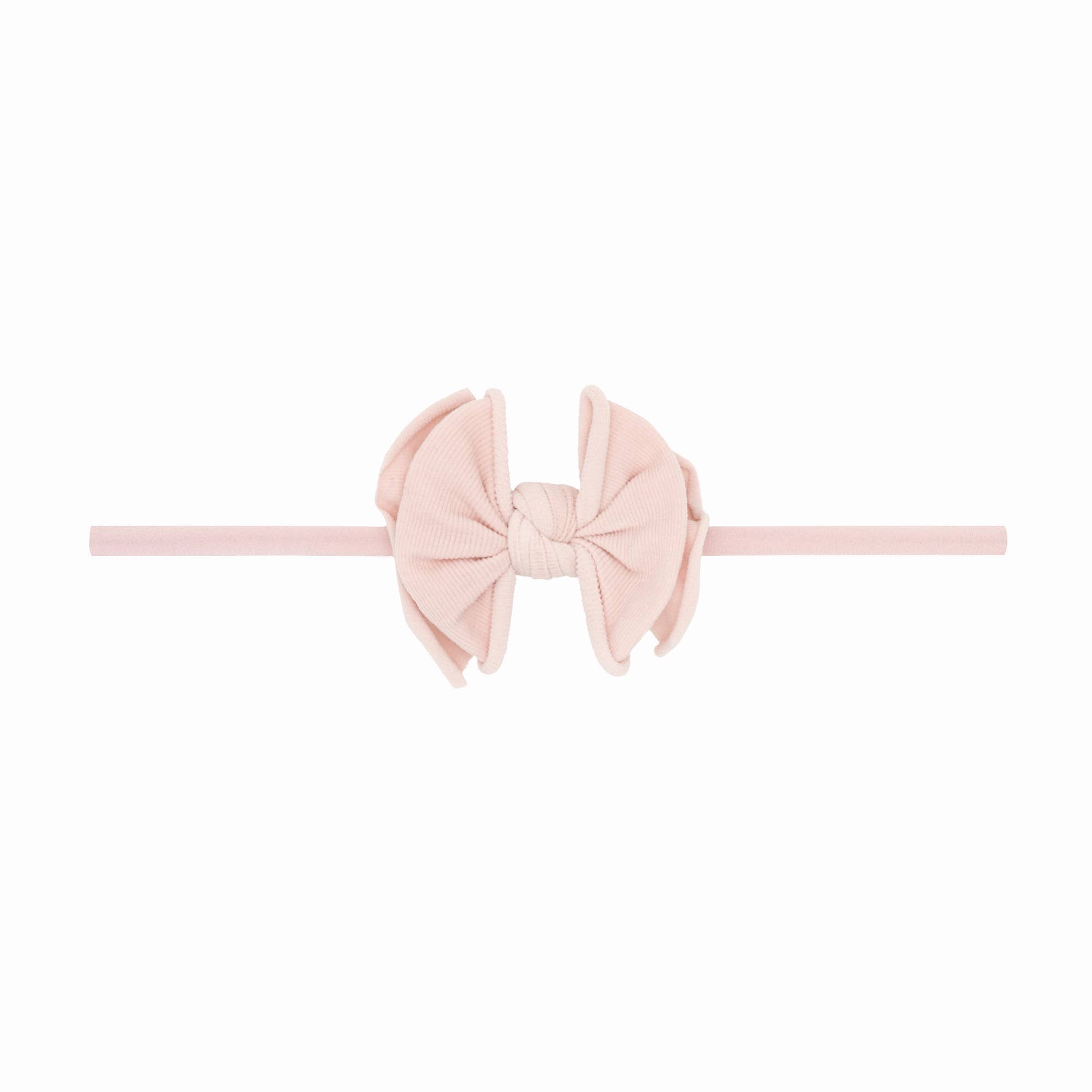 Baby Bling® Baby FAB® Skinny soft nylon bow headband: Antique Pink - Lulu Bella Boutique