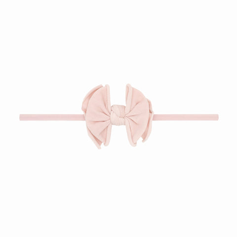 Baby Bling® Baby FAB® Skinny soft nylon bow headband: Antique Pink - Lulu Bella Boutique