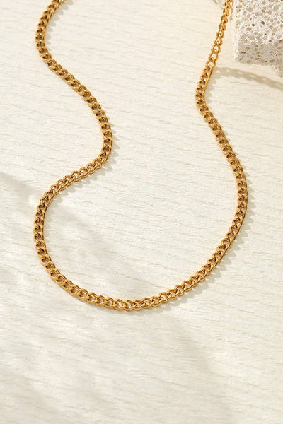 STAINLESS STEEL WATERPROOF TARNISH FREE NECKLACE | 40NK318: SNAKE - Lulu Bella Boutique