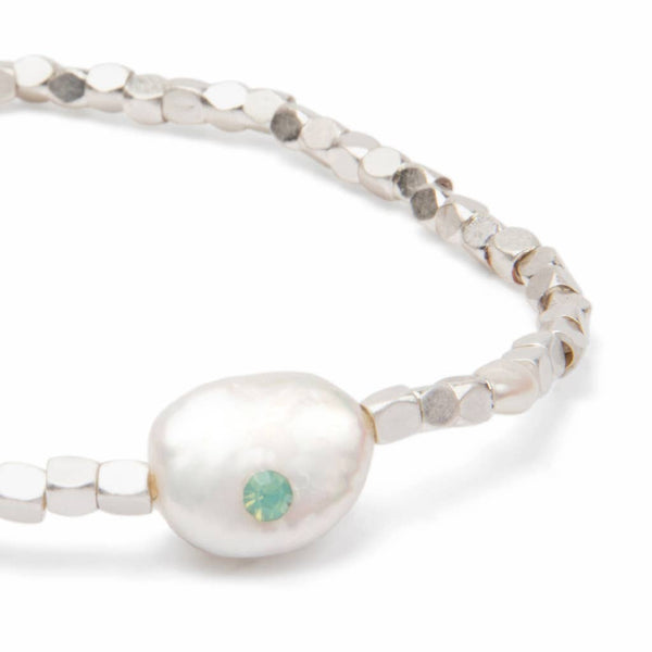 Pearl Affirmation Bracelet - Courage/Silver - Lulu Bella Boutique