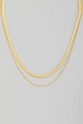 Layered Herringbone Layered Chain Necklace