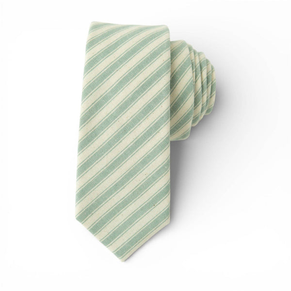 Pistachio Stripe - Men's Tie: Mens Modern - 2.5" wide x 58" long