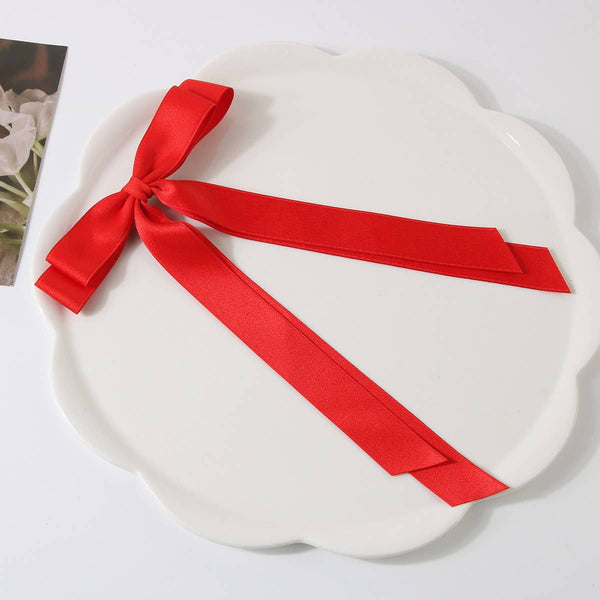 DOUBLE-LAYERED BOW HAIR CLIP_CWAHA1047: Red / (OS) 5 - Lulu Bella Boutique