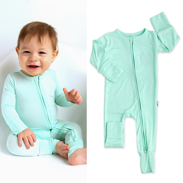 Bamboo Baby Pajama Sleepies Little Baby Zip Finley: 6-12m