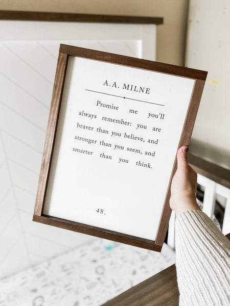 Promise Me You'll Always Remember | Mother's Day Gifts: White / Light Oak / 17x13" - Lulu Bella Boutique