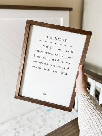 Promise Me You'll Always Remember | Mother's Day Gifts: White / Light Oak / 17x13" - Lulu Bella Boutique