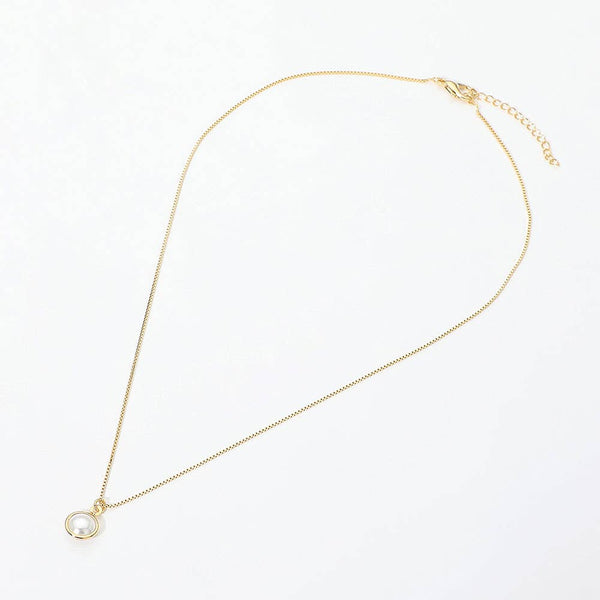 18K Gold Filled Minimalist Pearl Pendant Necklace