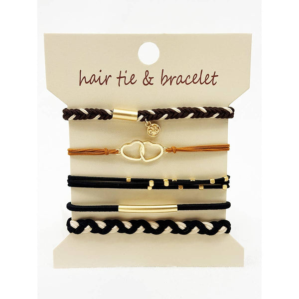 Boho Inspired HEART Theme Hair Tie Bracelets: MIX COLOR / ONE(6) - Lulu Bella Boutique