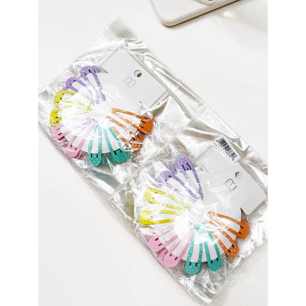 Variety Polkadot and Solid Mixed Snap Clip Set: MIX COLOR / ONE(12) - Lulu Bella Boutique