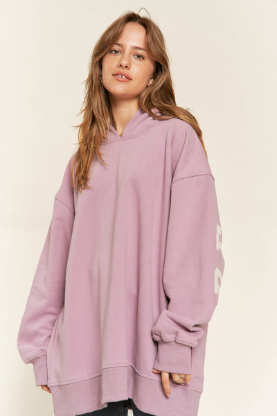 BE YOURSELF HOODIE SWEATER - JJT6145: Lavender / S/M - Lulu Bella Boutique