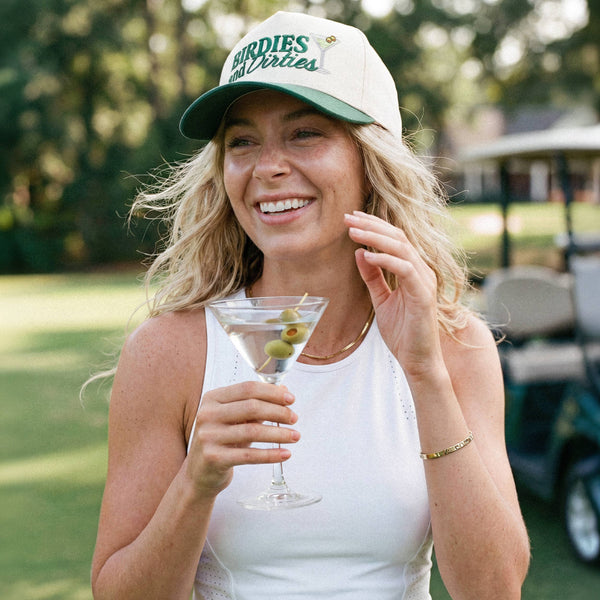 C.C BIRDIES AND DIRTIES Letter on Two Tone Trucker Hat: Dark Green - Lulu Bella Boutique