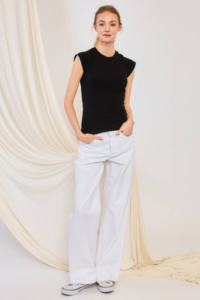 Everyday Fitted Baby Rib Top: Black - Lulu Bella Boutique
