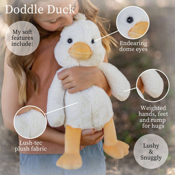 World's Softest 16" Large Lushees Off White Duck Plushie - Lulu Bella Boutique