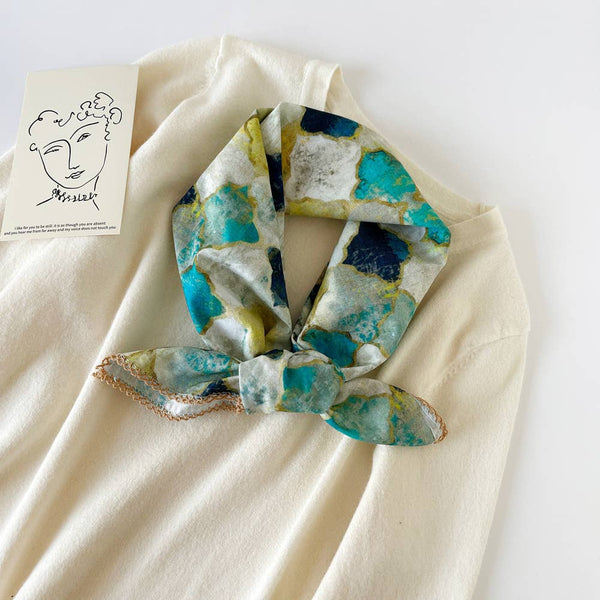 Versatile Retro Printed Square Scarf - Lulu Bella Boutique