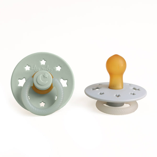 Itzy Soother™ Natural Rubber Paci Sets: Glow 0-6 M
