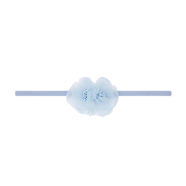 Baby Bling® Flower Skinny soft nylon headband: Magnolia Dusty Blue