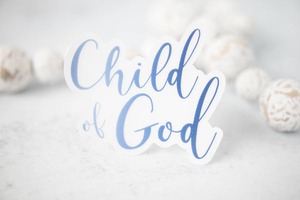 Child Of God, Clear Christmas  Vinyl , Sticker, 3x3 inch