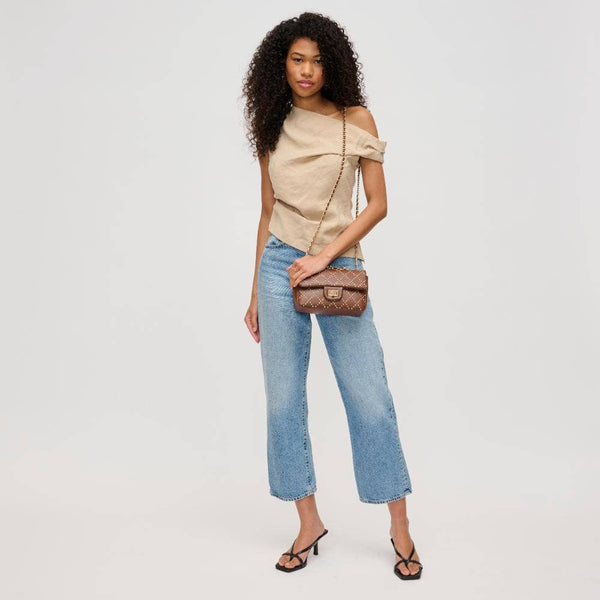 Avery Studded Crossbody: Chocolate - Lulu Bella Boutique