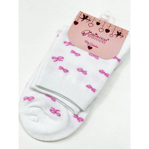 Bow and Cherry Print Everyday Socks: MIX COLOR / ONE(12)