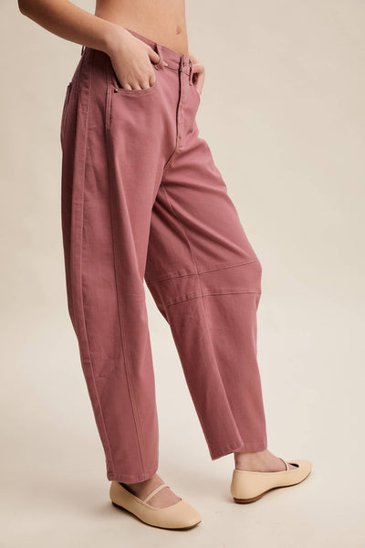 Utility Barrel Pants LP0270: Berry / Contemporary / S - Lulu Bella Boutique