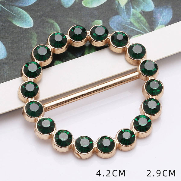 HIGH-GRADE METAL RING WITH DIAMONDS SCARF RING_CWMM2149: GOLD1 / (OS) 1 - Lulu Bella Boutique