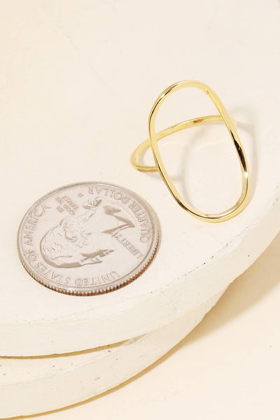 Curved Oval Minimalist Ring: S - Lulu Bella Boutique