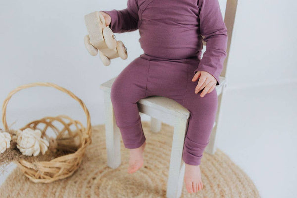 Shoulder Snap Long Sleeved Onesie - Grapeade: Grapeade / 6-12m