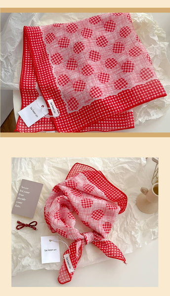 Red Passion Floral Bandana Square scarf - Lulu Bella Boutique