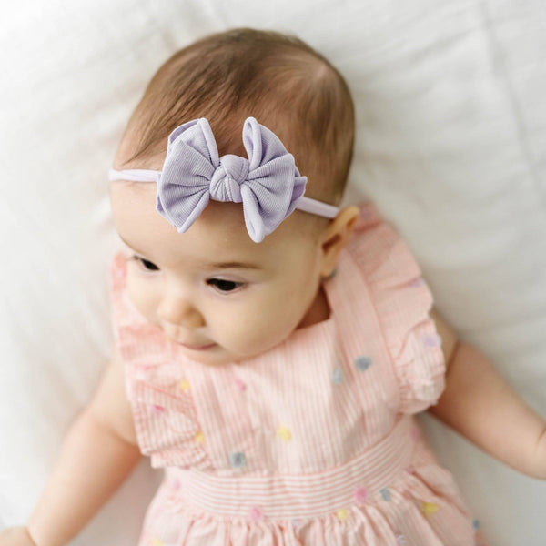 Baby Bling® Baby FAB® Skinny soft nylon bow headband: Sage - Lulu Bella Boutique