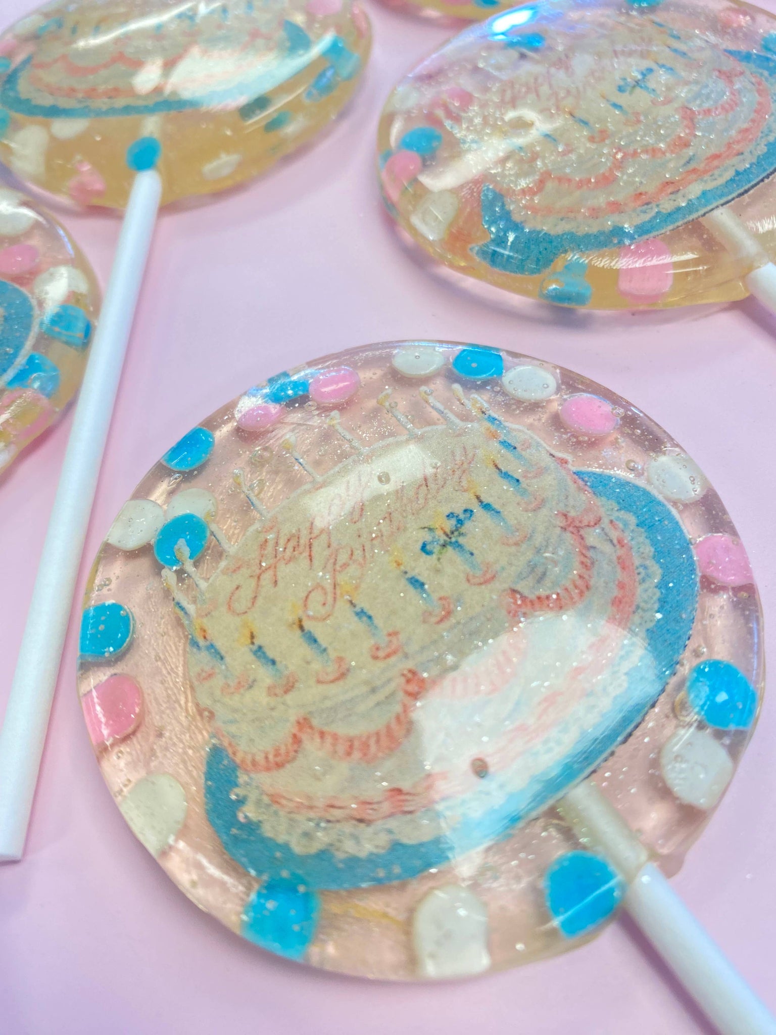 Vintage Chocolate Birthday Cake Flavored Sprinkle Lollipops  - Lulu Bella Boutique