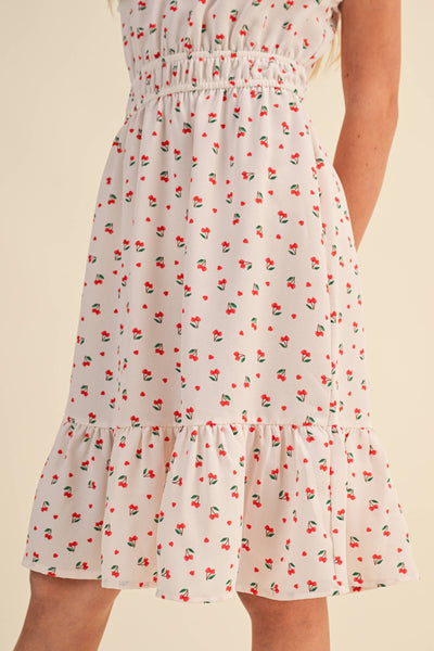 TWEEN KIDS GIRLS PUFF SLV JULIETTE WAIST TIERED DRESS (7-12): 7 - Lulu Bella Boutique