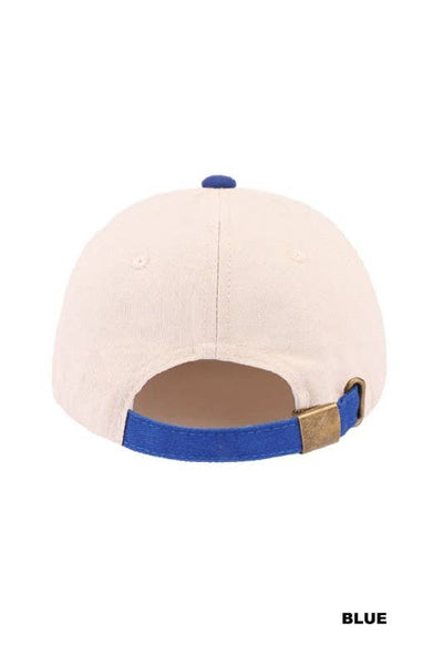La City Logo Two Tone Canvas Cotton Cap: DK FOREST / 1 (ONE SIZE) - Lulu Bella Boutique