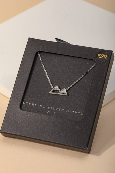 Secret Box Gold Dipped Mountain Pendant Necklace: GD