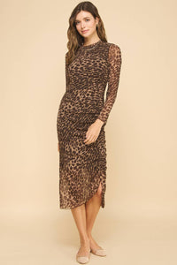 Leopard Print Winter Sunset Dress - Lulu Bella Boutique