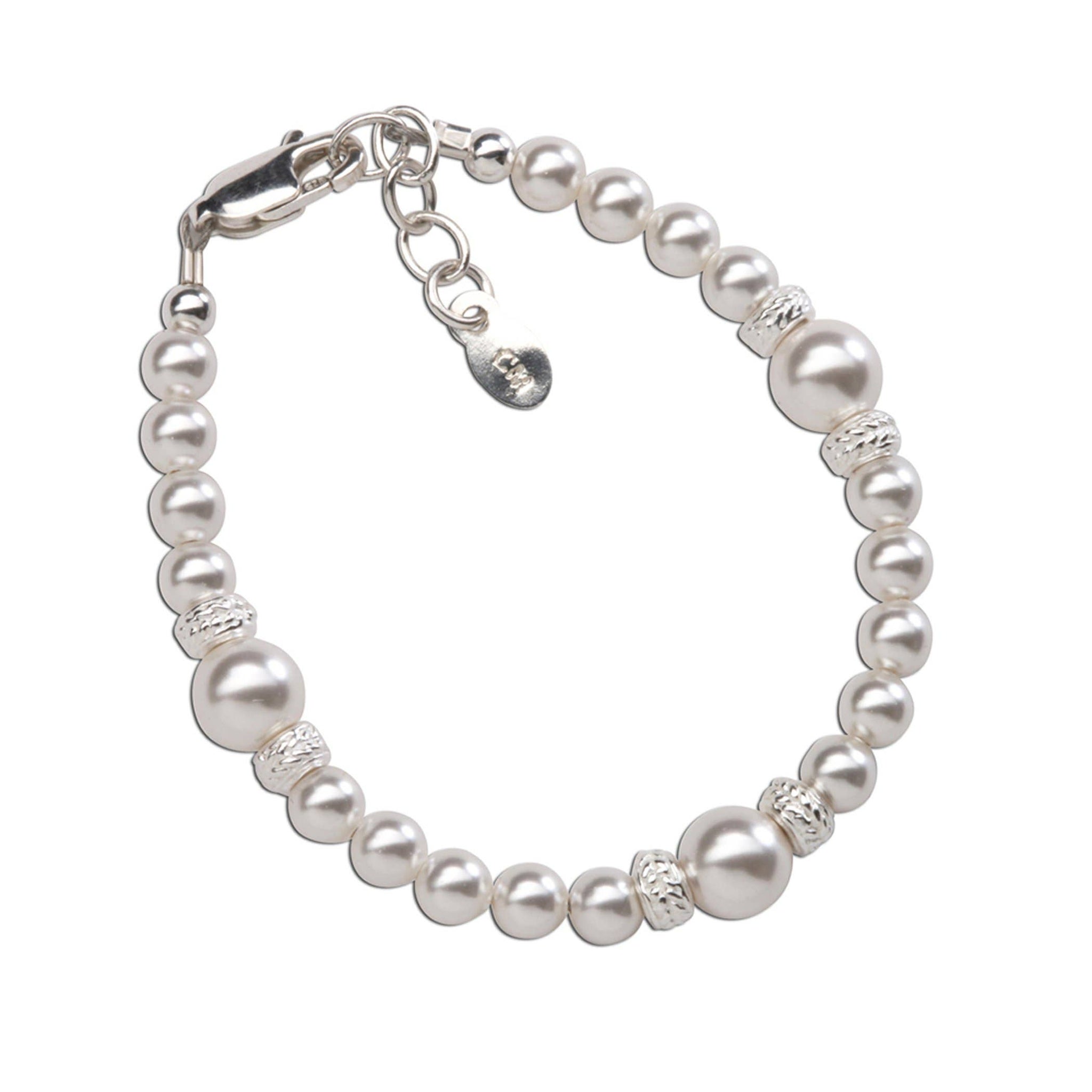 Sophia - Sterling Silver Pearl Baby & Children's Bracelet: Small 0-12m